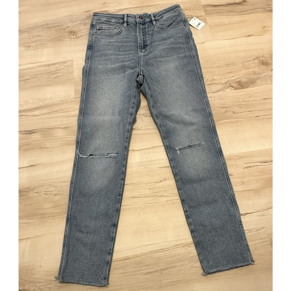 WE THE FREE‎ Free People 31 Jeans Light Wash High Rise Button Fly Raw Hem New